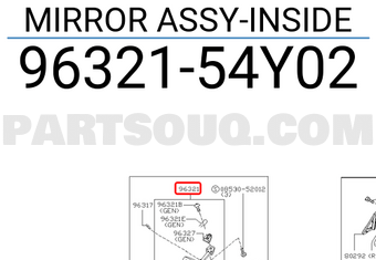 Nissan 9632154Y02 MIRROR ASSY-INSIDE