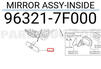 Nissan 963217F000 MIRROR ASSY-INSIDE
