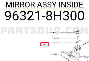 Nissan 963218H300 MIRROR ASSY INSIDE