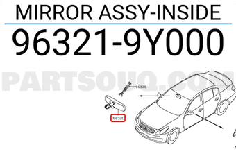 Nissan 963219Y000 MIRROR ASSY-INSIDE