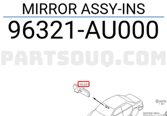 Nissan 96321AU000 MIRROR ASSY-INS