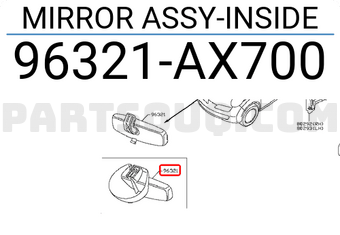 Nissan 96321AX700 MIRROR ASSY-INSIDE