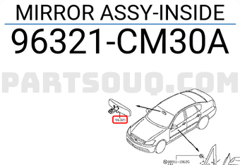 Nissan 96321CM30A MIRROR ASSY-INSIDE