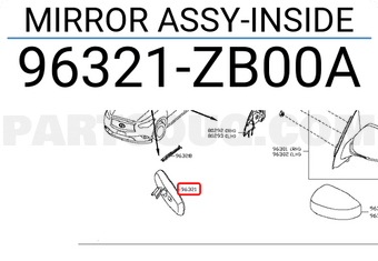 Nissan 96321ZB00A MIRROR ASSY-INSIDE