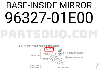 Nissan 9632701E00 BASE-INSIDE MIRROR