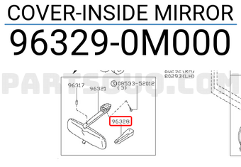 Nissan 963290M000 COVER-INSIDE MIRROR