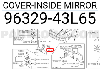 Nissan 9632943L65 COVER-INSIDE MIRROR
