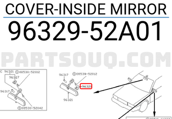 Nissan 9632952A01 COVER-INSIDE MIRROR