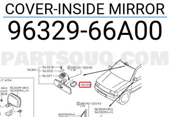Nissan 9632966A00 COVER-INSIDE MIRROR