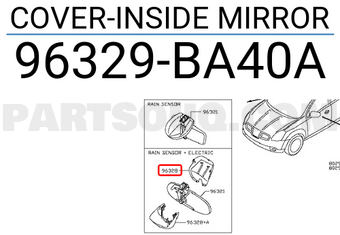 Nissan 96329BA40A COVER-INSIDE MIRROR