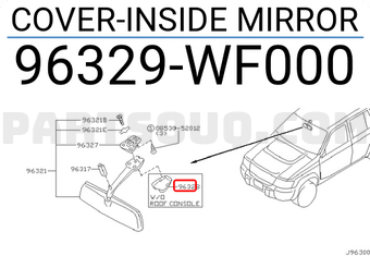 Nissan 96329WF000 COVER-INSIDE MIRROR