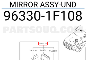 Nissan 963301F108 MIRROR ASSY-UND