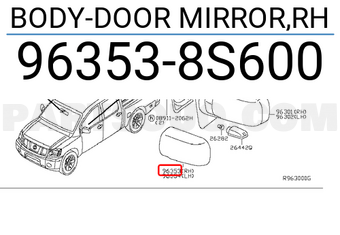Nissan 963538S600 BODY-DOOR MIRROR,RH