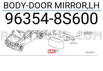 Nissan 963548S600 BODY-DOOR MIRROR,LH