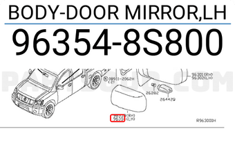 Nissan 963548S800 BODY-DOOR MIRROR,LH