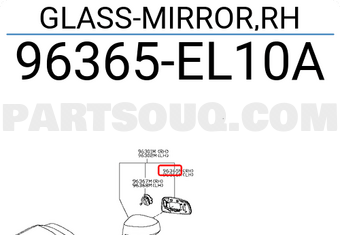 Nissan 96365EL10A GLASS-MIRROR,RH
