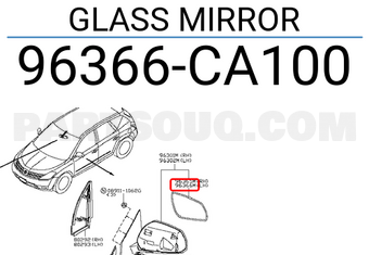 Nissan 96366CA100 GLASS MIRROR
