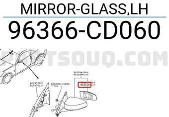 Nissan 96366CD060 MIRROR-GLASS,LH