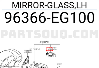 Nissan 96366EG100 MIRROR-GLASS,LH
