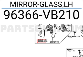 Nissan 96366VB210 MIRROR-GLASS,LH
