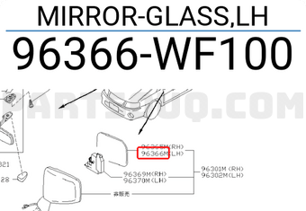 Nissan 96366WF100 MIRROR-GLASS,LH