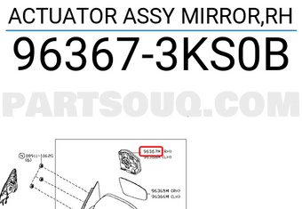 Nissan 963673KS0B ACTUATOR ASSY MIRROR,RH