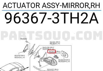 Nissan 963673TH2A ACTUATOR ASSY-MIRROR,RH