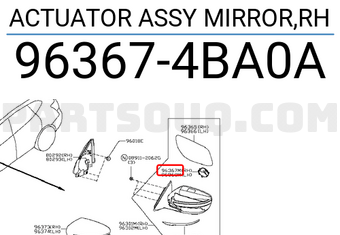 Nissan 963674BA0A ACTUATOR ASSY MIRROR,RH