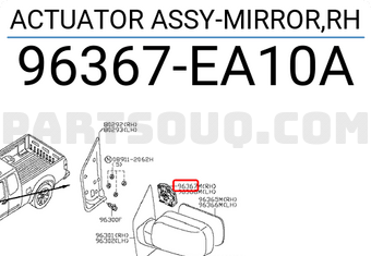 Nissan 96367EA10A ACTUATOR ASSY-MIRROR,RH