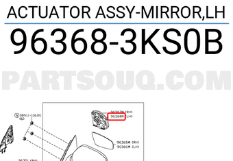 Nissan 963683KS0B ACTUATOR ASSY-MIRROR,LH