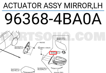 Nissan 963684BA0A ACTUATOR ASSY MIRROR,LH