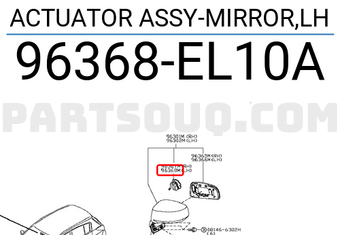 Nissan 96368EL10A ACTUATOR ASSY-MIRROR,LH