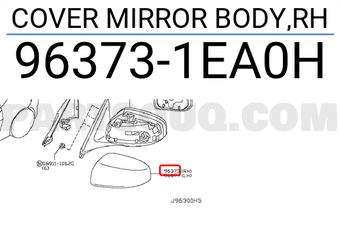 Nissan 963731EA0H COVER MIRROR BODY,RH