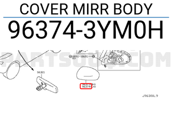Nissan 963743YM0H COVER MIRR BODY