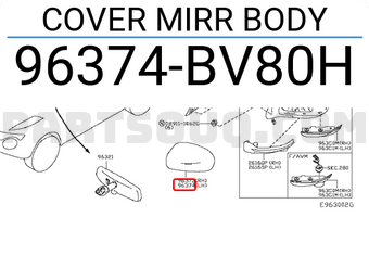 Nissan 96374BV80H COVER MIRR BODY