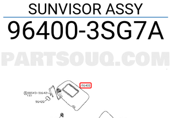 Nissan 964003SG7A SUNVISOR ASSY