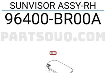 Nissan 96400BR00A SUNVISOR ASSY-RH