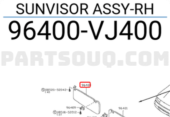 Nissan 96400VJ400 SUNVISOR ASSY-RH