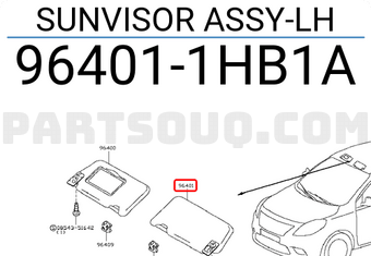 Nissan 964011HB1A SUNVISOR ASSY-LH