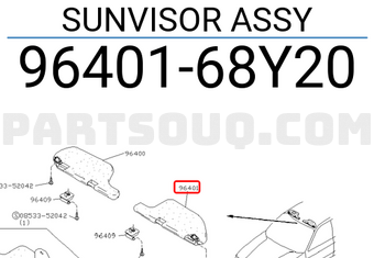 Nissan 9640168Y20 SUNVISOR ASSY