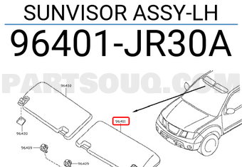 Nissan 96401JR30A SUNVISOR ASSY-LH
