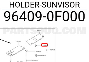 Nissan 964090F000 HOLDER-SUNVISOR