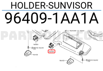 Nissan 964091AA1A HOLDER-SUNVISOR