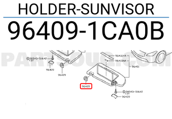 Nissan 964091CA0B HOLDER-SUNVISOR