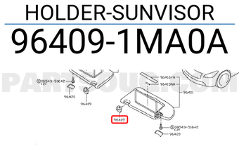 Nissan 964091MA0A HOLDER-SUNVISOR