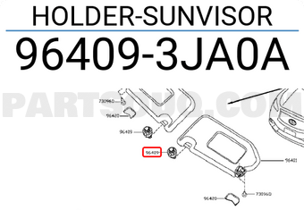 Nissan 964093JA0A HOLDER-SUNVISOR