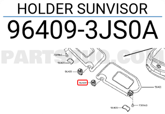 Nissan 964093JS0A HOLDER SUNVISOR