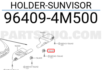 Nissan 964094M500 HOLDER-SUNVISOR