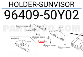 Nissan 9640950Y02 HOLDER-SUNVISOR