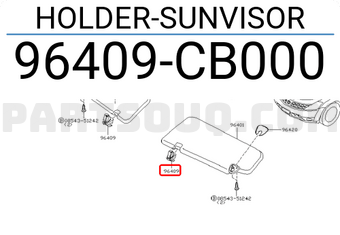 Nissan 96409CB000 HOLDER-SUNVISOR